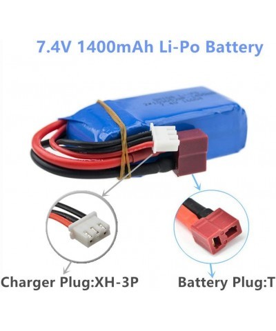 7.4V 1400mah 25C LiPo Battery Dean-T Plug for Wltoys A959-B A969-B A979-B K929-B RC Car Parts 2 Pack with USB Charger $56.43 ...