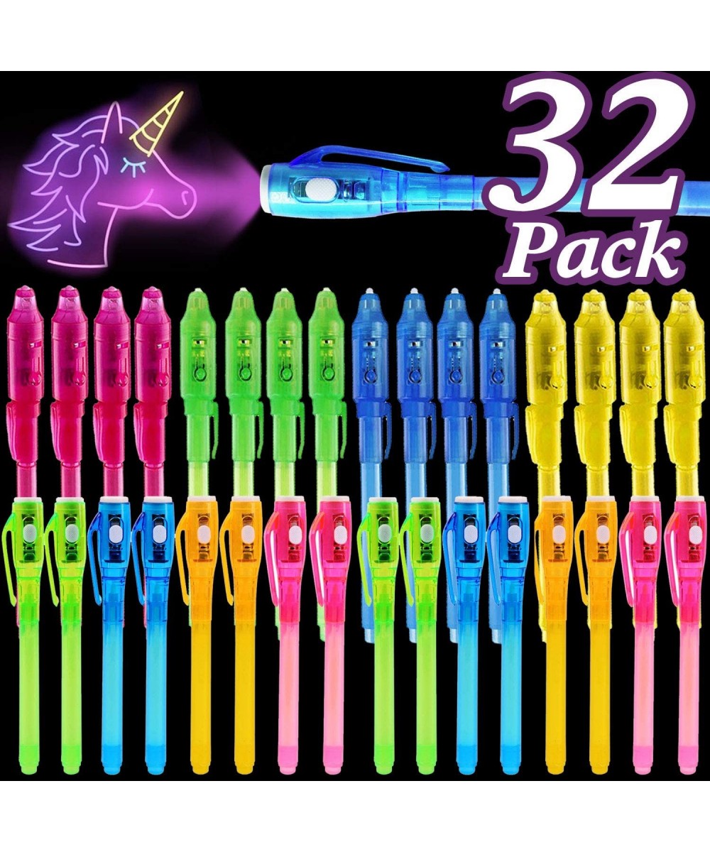 32 Pack Invisible Ink Pen with UV Black Light Secret Spy Pens Magic Disappearing Ink Markers School Supplies Kids Party Favor...