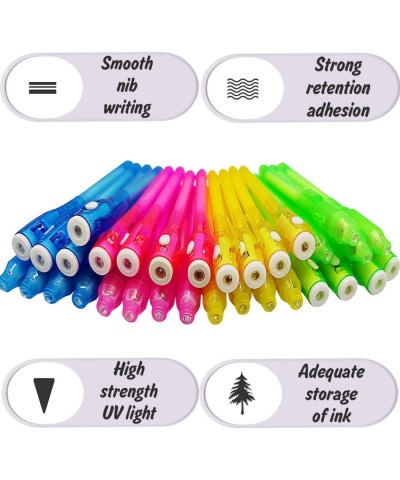 32 Pack Invisible Ink Pen with UV Black Light Secret Spy Pens Magic Disappearing Ink Markers School Supplies Kids Party Favor...