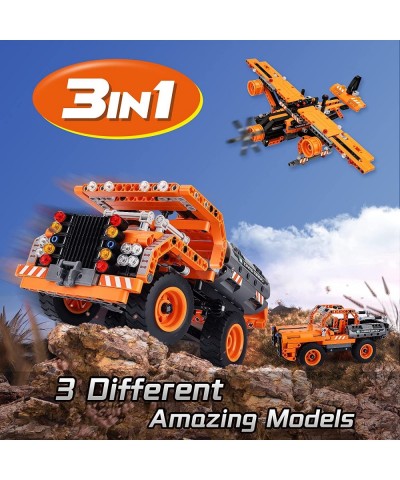 STEM Toys for Boys 6-10 3 in 1 Technic City Building Sets for Kids Dump Truck/Airplane/Car Creative Activities Gift Toys for ...