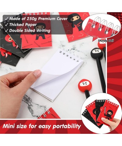 32 Pcs Ninja Party Favors Set Include 16 Ninja Mini Notebooks Ninja Darts Spiral Pocket Notepad 16 Ninja Black Ink Writing Pe...