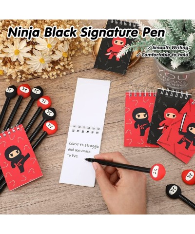 32 Pcs Ninja Party Favors Set Include 16 Ninja Mini Notebooks Ninja Darts Spiral Pocket Notepad 16 Ninja Black Ink Writing Pe...