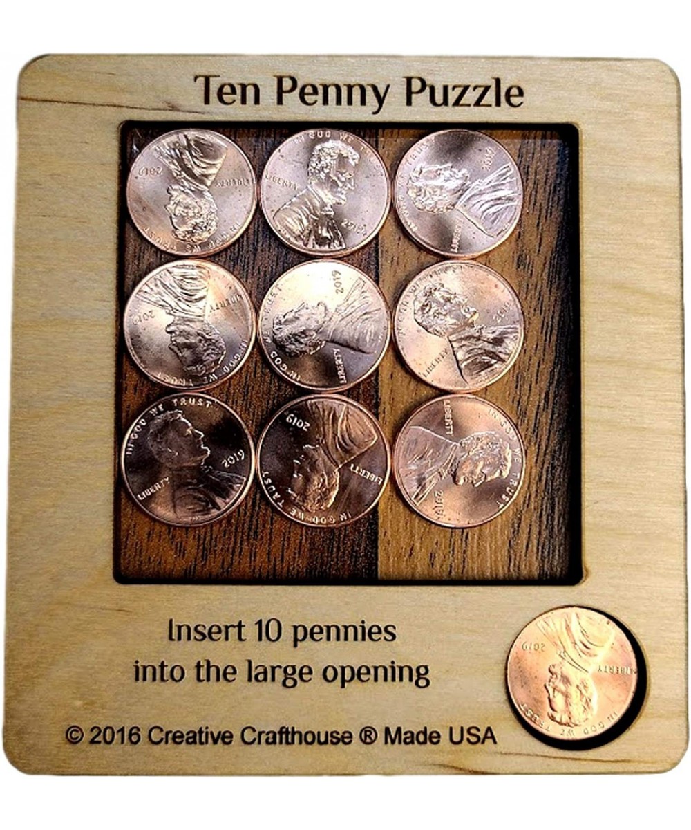 10 Penny Puzzle - A Circle Packing Problem - Ten Mint Pennies are Included $18.05 Brain Teaser Puzzles