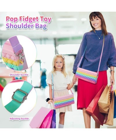 Pop Purse for Girls Women Fidget Shoulder Bag Rainbow Pop Fidget Bag Toy $30.29 Fidget Toys