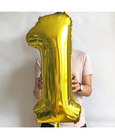 Number 1 Balloons 40 Inch Gold Number 1 Balloon with Latex Confetti Balloons Large Number Balloon for Birthday Baby Shower We...