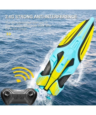 S1 RC Boat Remote Control Boat for Kids Adults 20+ MPH 2.4GHz Racing Boats for Pools and Lakes 4 Channel Low Battery Alarm Ca...