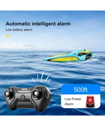 S1 RC Boat Remote Control Boat for Kids Adults 20+ MPH 2.4GHz Racing Boats for Pools and Lakes 4 Channel Low Battery Alarm Ca...