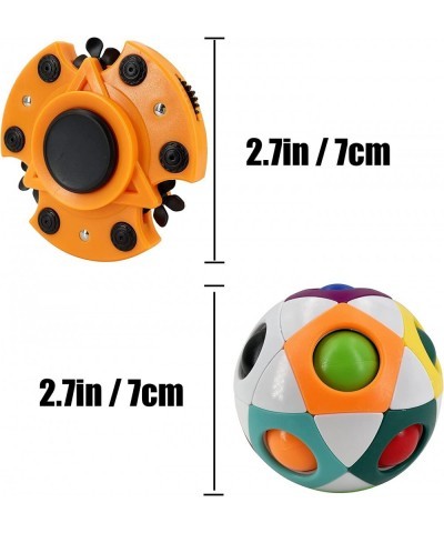 Magic Rainbow Puzzle Ball Fidget Spinner 2 Packs Fidget Toy Anxiety Stress Relief Cube Ball and Hand Spinner for Kids Teens &...