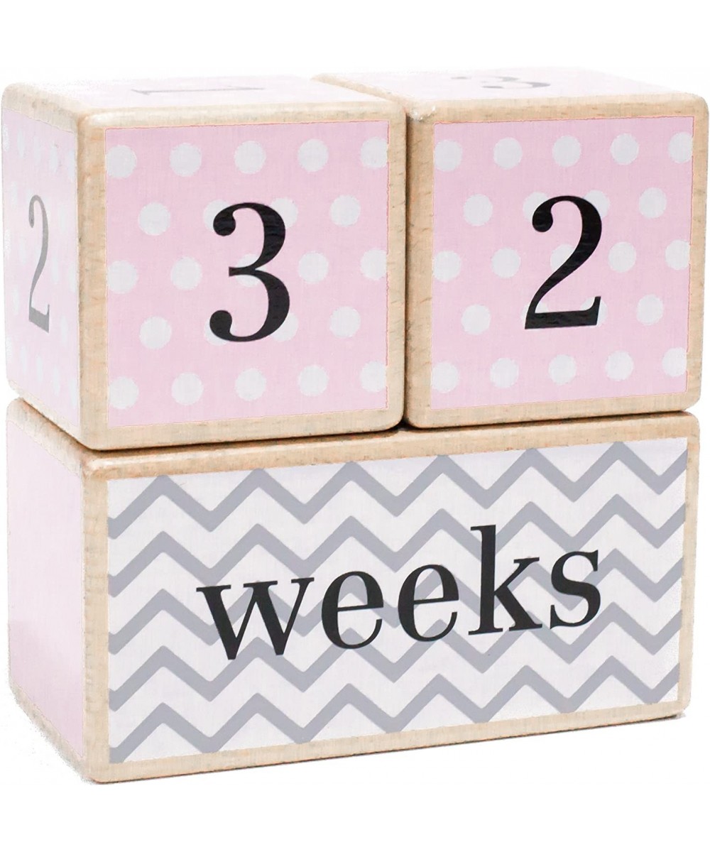 Solid Wood Milestone Age Blocks in Pink. Baby Age Photo Blocks and Photo Props $58.41 Early Development & Activity Toys