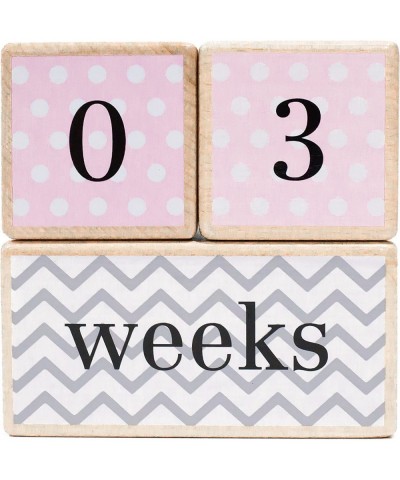 Solid Wood Milestone Age Blocks in Pink. Baby Age Photo Blocks and Photo Props $58.41 Early Development & Activity Toys