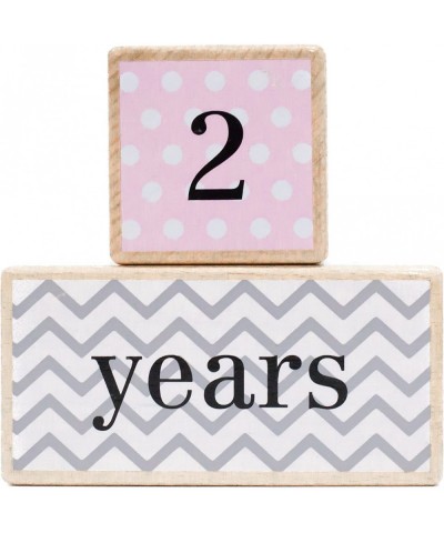 Solid Wood Milestone Age Blocks in Pink. Baby Age Photo Blocks and Photo Props $58.41 Early Development & Activity Toys