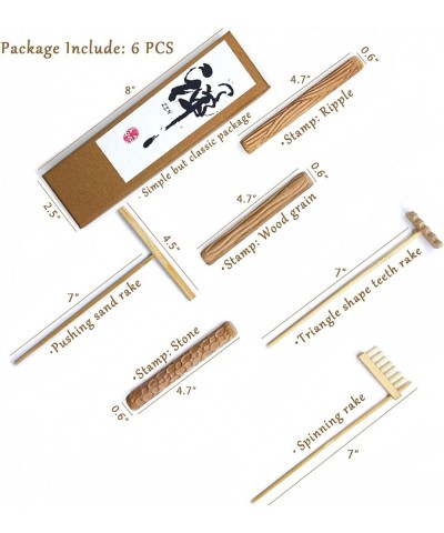 Zen Garden Accessories Mini Zen Garden Rakes and Sand Stamps Kit Desktop Mini Zen Garden Tools Gift Set with Rakes and Patter...