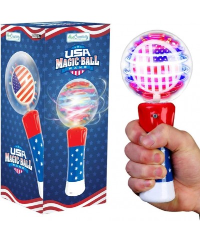 7.5 Inch Light Up Patriotic Magic Ball Toy Wand for Kids Flashing LED Wand for Boys and Girls with Batteries Included Thrilli...