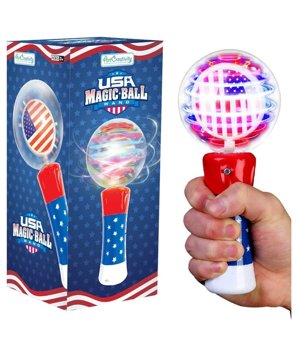 7.5 Inch Light Up Patriotic Magic Ball Toy Wand for Kids Flashing LED Wand for Boys and Girls with Batteries Included Thrilli...