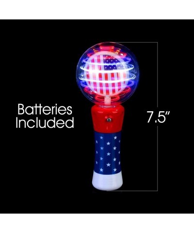 7.5 Inch Light Up Patriotic Magic Ball Toy Wand for Kids Flashing LED Wand for Boys and Girls with Batteries Included Thrilli...