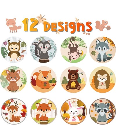 500 Pcs Woodland Animal Roll Stickers for Kids Party Favor Baby Shower Perforated Wild Jungle Safari Round Sticker Labels Dec...