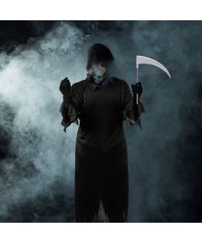 SATINIOR 4 Pieces Halloween?Grim Reaper Costume?Accessories Grim Reaper Scythe Death Scythe Staff ?Cosplay Black Robe Cloak U...