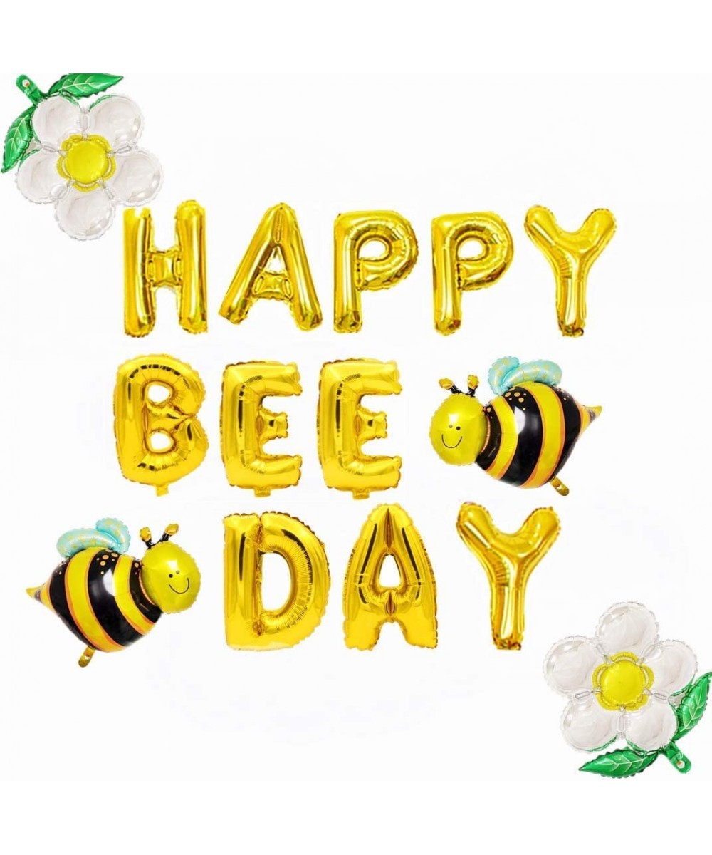 Happy Bee Day Balloons Happy Bee Day Banner Bumble Bee Baby Shower Decoration Bumble Bee Balloons for Baby Shower 1st Birthda...