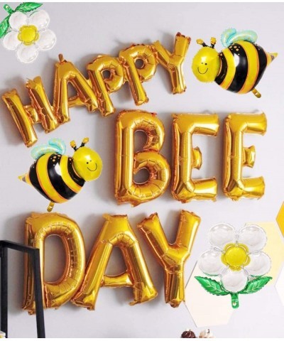 Happy Bee Day Balloons Happy Bee Day Banner Bumble Bee Baby Shower Decoration Bumble Bee Balloons for Baby Shower 1st Birthda...