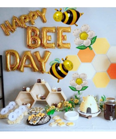 Happy Bee Day Balloons Happy Bee Day Banner Bumble Bee Baby Shower Decoration Bumble Bee Balloons for Baby Shower 1st Birthda...