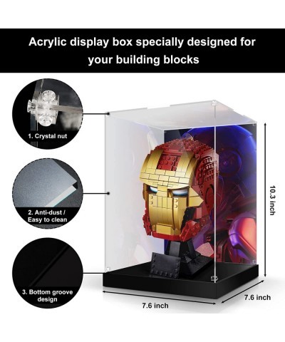 Acrylic Display Box for Lego Iron Man 76165 Set 3MM HD Dustproof Transparent Display Box for Lego Iron Man 76165 Helmet (Box ...