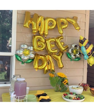 Happy Bee Day Balloons Happy Bee Day Banner Bumble Bee Baby Shower Decoration Bumble Bee Balloons for Baby Shower 1st Birthda...