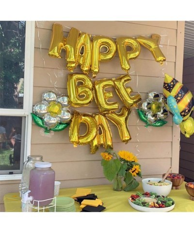 Happy Bee Day Balloons Happy Bee Day Banner Bumble Bee Baby Shower Decoration Bumble Bee Balloons for Baby Shower 1st Birthda...