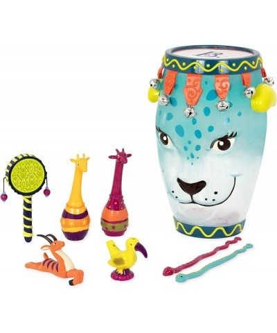 Toddler Musical Instrument Set – Jungle Animals Percussion Toys for Kids – 9 Pcs – Drums Tambourine Maracas Whistles & More –...