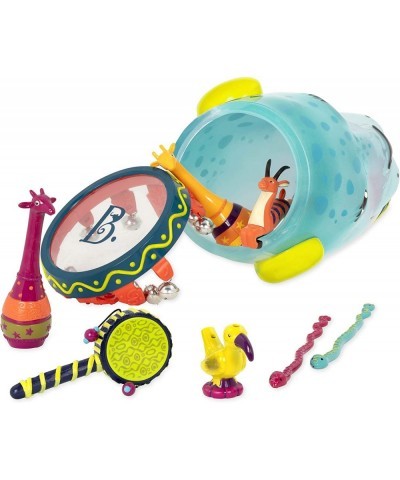 Toddler Musical Instrument Set – Jungle Animals Percussion Toys for Kids – 9 Pcs – Drums Tambourine Maracas Whistles & More –...