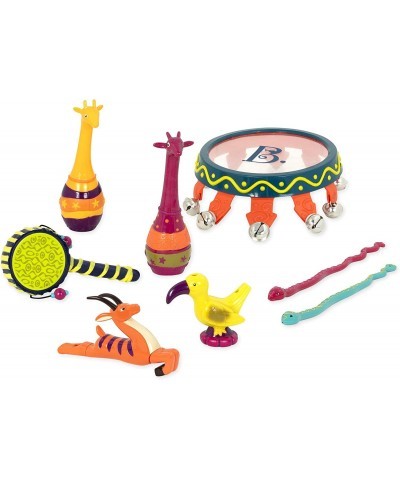 Toddler Musical Instrument Set – Jungle Animals Percussion Toys for Kids – 9 Pcs – Drums Tambourine Maracas Whistles & More –...