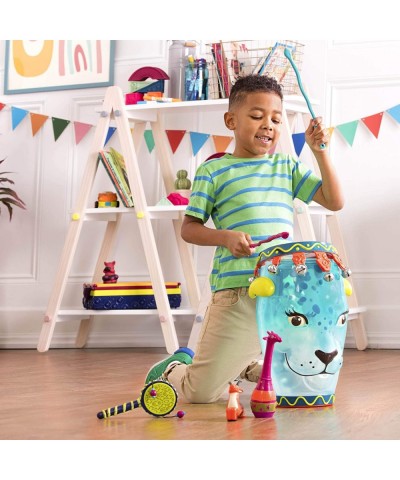 Toddler Musical Instrument Set – Jungle Animals Percussion Toys for Kids – 9 Pcs – Drums Tambourine Maracas Whistles & More –...