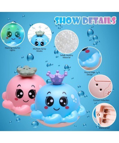 Baby Bath Toy with 4 Water Spray Modes Light Up Octopus Bath Toys Sprinkler Bathtub Toys for Toddlers 1-3 Swimming Pool Games...