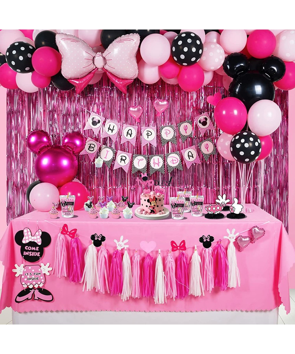 Cartoon Mouse Birthday Party Decoration for Girl - Pink Mouse Party Supplies Balloons Garland Arch Kit Set Perfect for Cartoo...