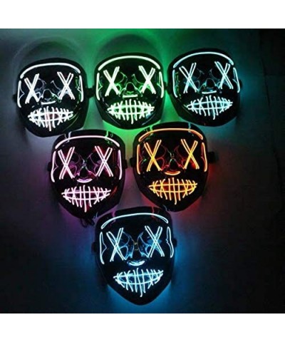 Glow Mask Halloween LED Light Up Mask for Festival Party Cosplay Scary Light Masks for Men Women Kids $15.08 Kids' Dress-Up A...