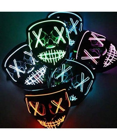 Glow Mask Halloween LED Light Up Mask for Festival Party Cosplay Scary Light Masks for Men Women Kids $15.08 Kids' Dress-Up A...