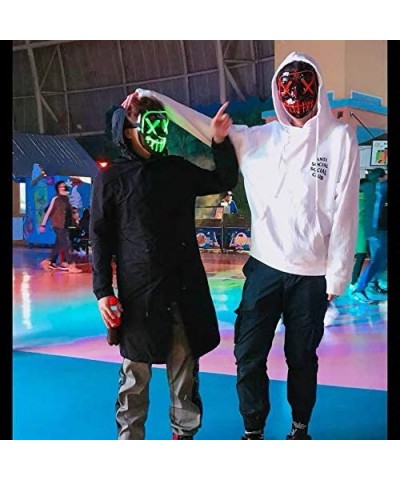 Glow Mask Halloween LED Light Up Mask for Festival Party Cosplay Scary Light Masks for Men Women Kids $15.08 Kids' Dress-Up A...