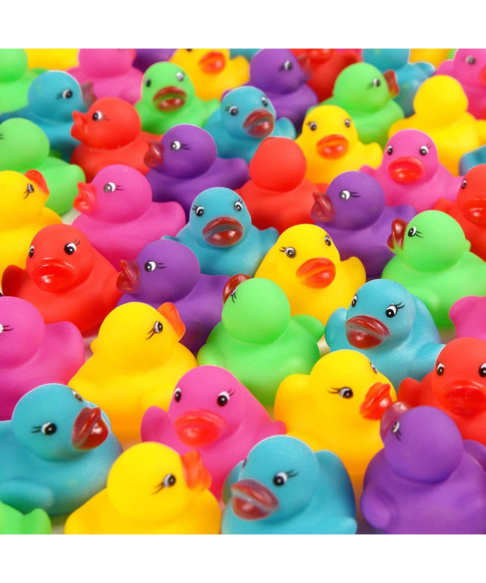 144-Pack Mini Bath Ducks Set Mini Colorful Rubber Duckies Bath Toy for Child Float & Squeak Tiny Ducks Pool Toy Set for Kids ...