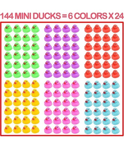 144-Pack Mini Bath Ducks Set Mini Colorful Rubber Duckies Bath Toy for Child Float & Squeak Tiny Ducks Pool Toy Set for Kids ...