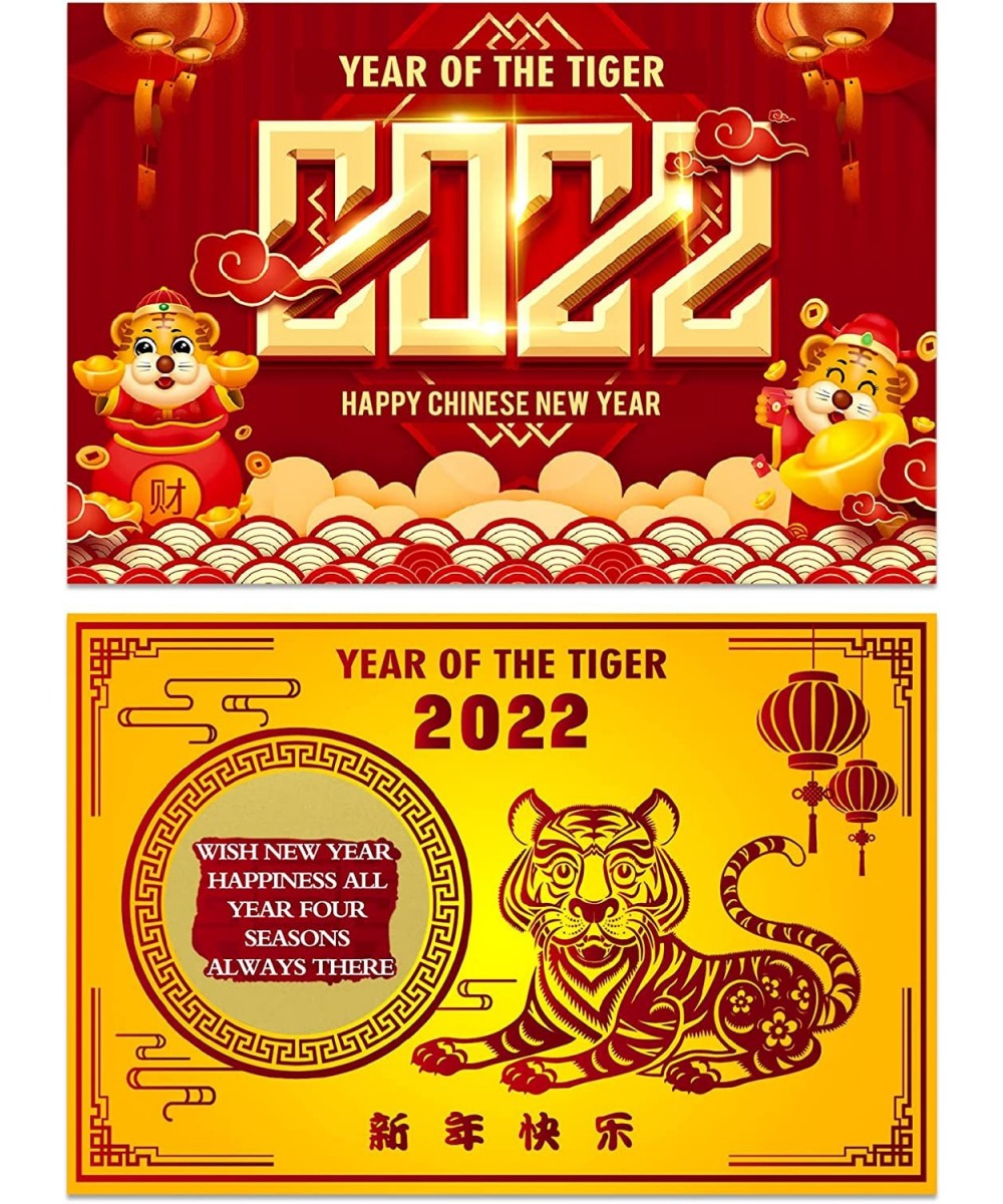 36Pcs Chinese New Year Scratch Off Fortune Cards 2022 Year of the Tiger Fortune Cards Game Chinese New Year Eve Party Favor f...