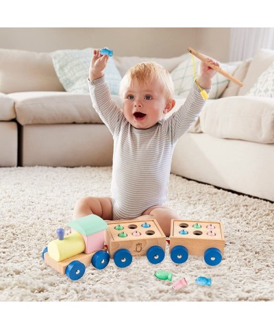 Wooden Fishing Games - 2 in 1 Magnetic Fishing Toy and Toy Train - Fishing Toy & Train Toy for Toddlers and Kids Aged 3 & Up ...