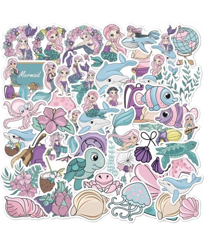 Cartoon Mermaid Stickers 50Pcs Cute Sea Mermaid Stickers for Boys Girls Teens Kids Perfect for Water Bottles Laptop Phone Car...