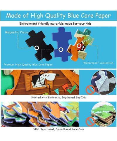 55pieces Magnetic Jigsaw Puzzles for Kids 2-in-1 Puzzle Games for Toddlers Preschooler On-The-Go Travel Toy Great Gift for Bo...