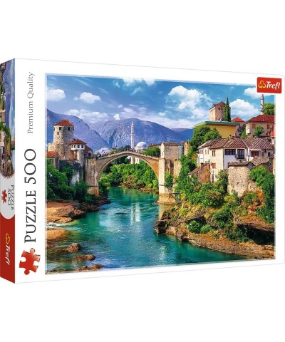 Red 500 Piece Puzzle - Old Bridge in Mostar Bosnia and Herzegovina $28.86 Jigsaw Puzzles