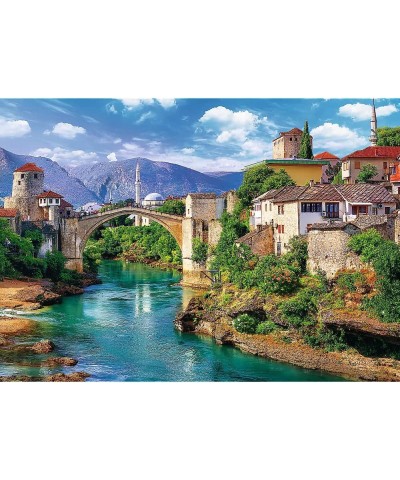 Red 500 Piece Puzzle - Old Bridge in Mostar Bosnia and Herzegovina $28.86 Jigsaw Puzzles