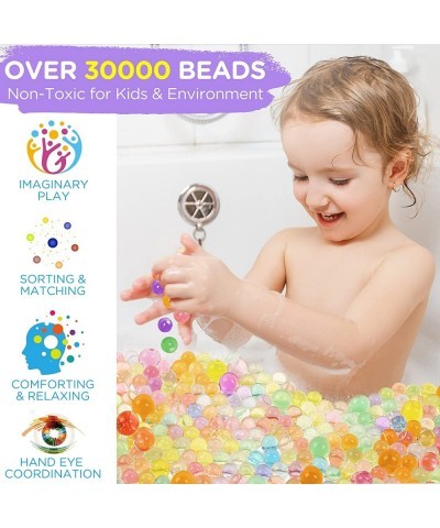 Water Beads and Sensory Toys Kit (30000 Small /150 Medium/ 150 Large Water Pearls) Kids Non Toxic Gel Beads Gel Ball with 15 ...