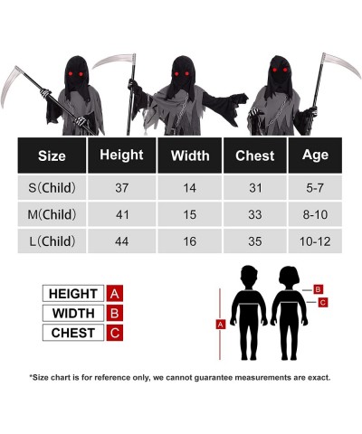 Grim Reaper Costume for Kids Phantom Halloween Costume with Red Glowing Eyes Skull Gloves Scythe included(Gray-Black) $44.88 ...