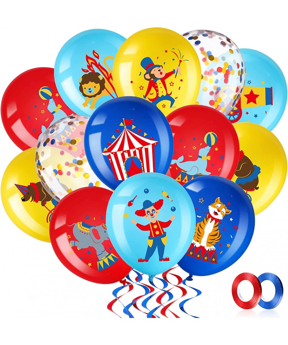 60 Pack Carnival Theme Party Balloons Decorations 12 Inch Circus Animal Latex Confetti Balloons for Carnival Birthday Party C...