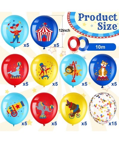 60 Pack Carnival Theme Party Balloons Decorations 12 Inch Circus Animal Latex Confetti Balloons for Carnival Birthday Party C...