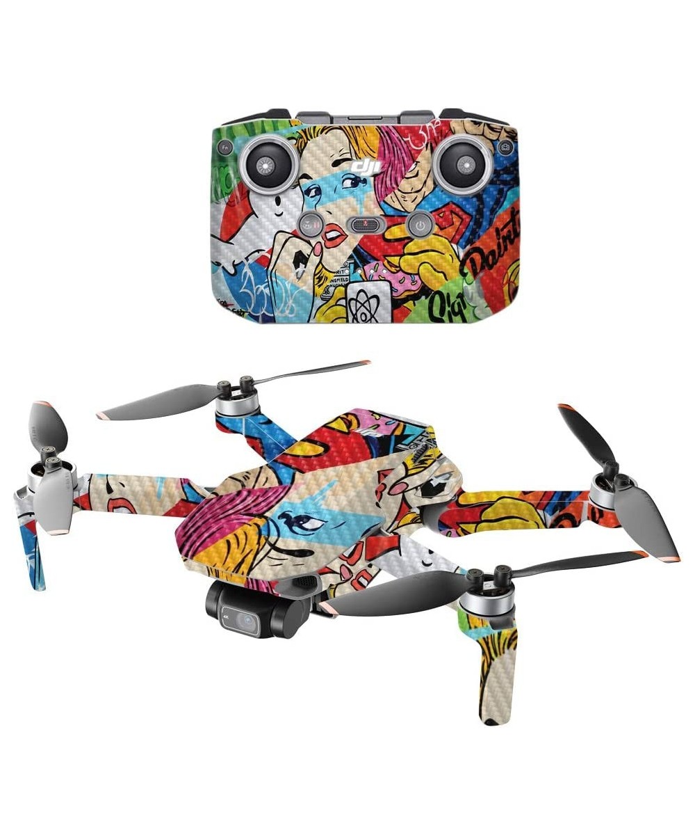 Carbon Fiber Compatible with DJI Mini 2 Portable Drone - Cartoon Mania Protective Durable Textured Carbon Fiber Finish Easy t...