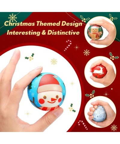 36 Pcs Christmas Stress Balls 2.5 Inch Foam PU Stress Balls Santa Clause Stress Relief Toys for Girls Boys Christmas Party Fa...